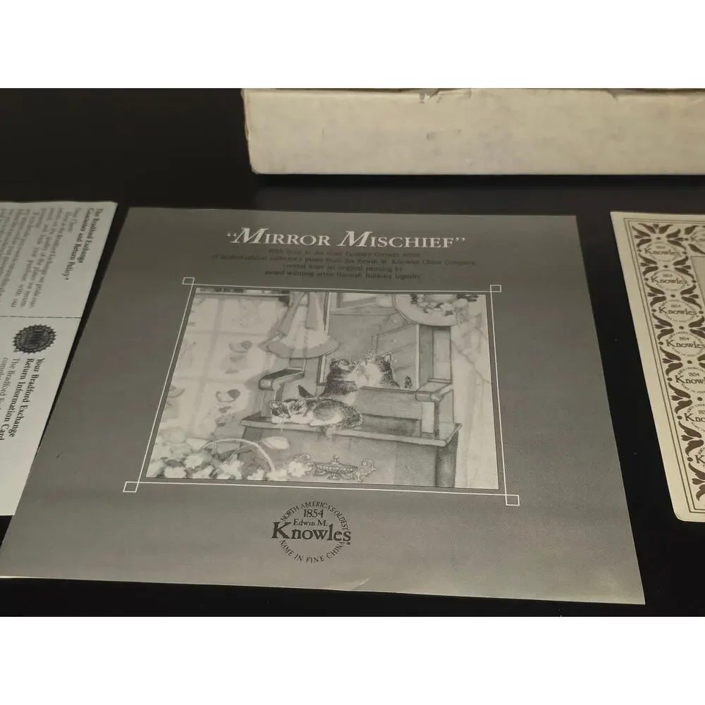 Edwin M Knowles Mirror Mischief Collector Plate Hannah Hollister Ingmire COA Box